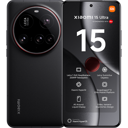 Xiaomi 15 Ultra Black - Vorne/Hinten
