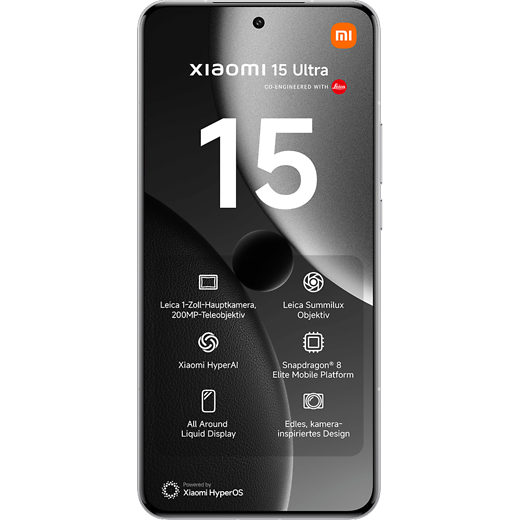 Xiaomi 15 Ultra Silver Chrome - Vorne