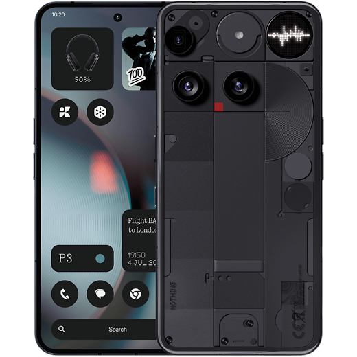 Nothing Phone (3) Schwarz - Vorne/Hinten