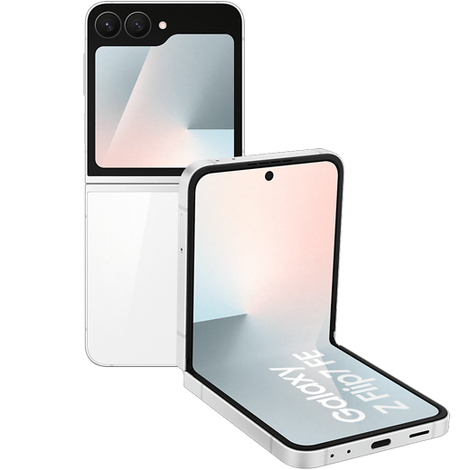 Samsung Galaxy Z Flip7 FE White - Vorne/Hinten