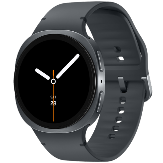 Samsung Galaxy Watch8 LTE 44 mm Graphite - Vorne/Hinten