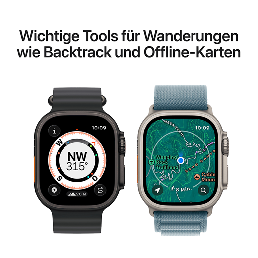 Apple Watch Ultra 3 5G Titan Milanaise Armband Titan Schwarz/Schwarz/49 mm - Gallerie 5