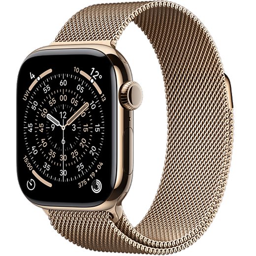 Apple Watch Series 11 5G Titan Milanaise Armband Gold/Gold/42 mm - Gallerie 1