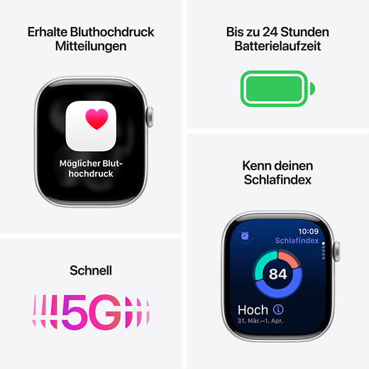 Apple Watch Series 11 5G Titan Milanaise Armband Natur/Natur/42 mm - Gallerie 2