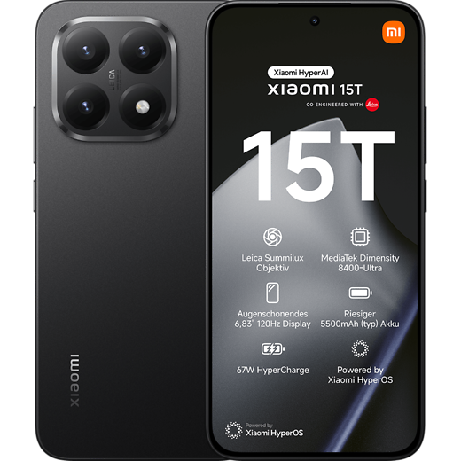 Xiaomi 15T Black - Vorne/Hinten