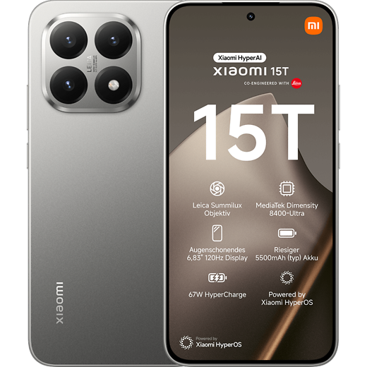 Xiaomi 15T Gray - Vorne/Hinten