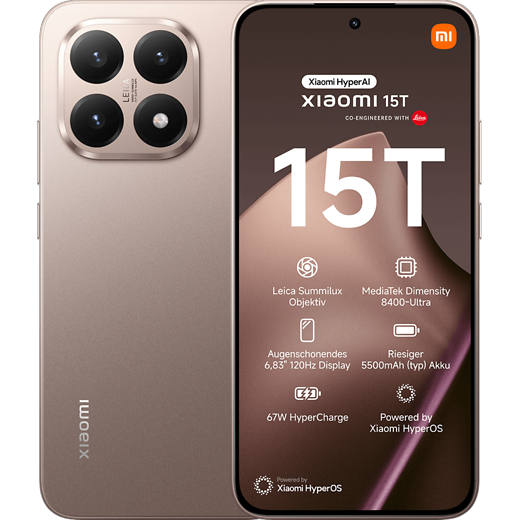 Xiaomi 15T Rose Gold - Vorne/Hinten