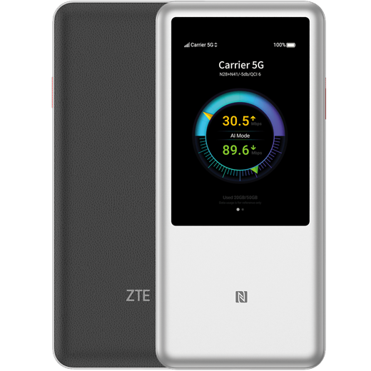 ZTE U60 HyperMobile 2 5G Silber - Vorne/Hinten