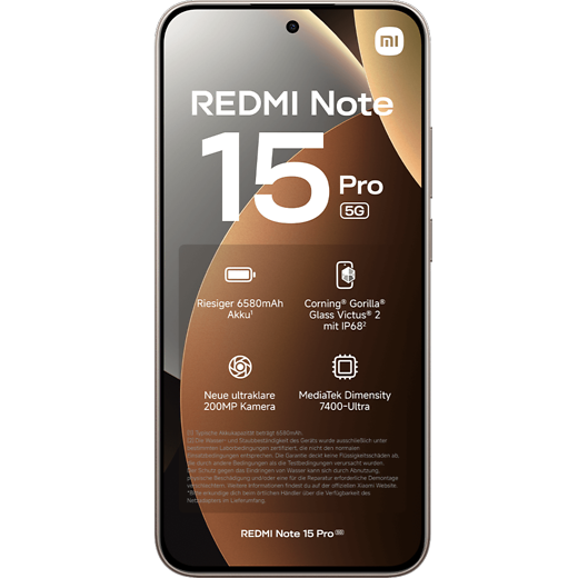 Xiaomi Redmi Note 15 Pro 5G Titanium - Vorne
