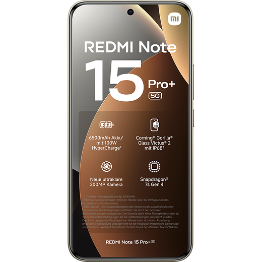Xiaomi Redmi Note 15 Pro+ 5G Mocha Brown - Vorne