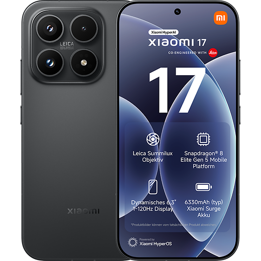 Xiaomi 17 Black - Vorne/Hinten