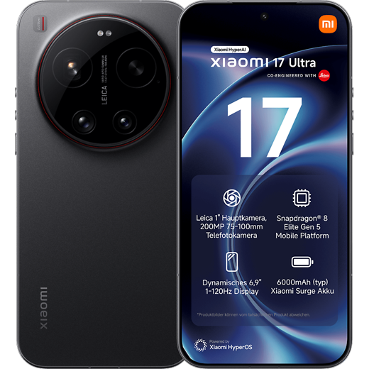 Xiaomi 17 Ultra Black - Vorne/Hinten