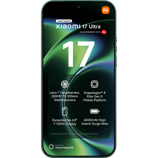 Xiaomi 17 Ultra Starlit Green - Vorne