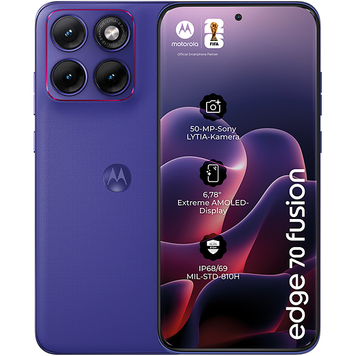 motorola edge 70 fusion PANTONE Orient Blue - Vorne/Hinten