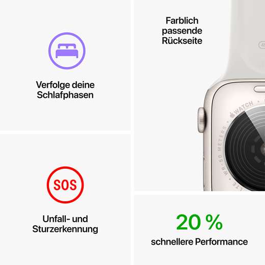 Apple Watch SE (2022) Aluminium Sportarmband 40 mm, Aluminium Polarstern, Sportarmband Polarstern - Gallerie 4