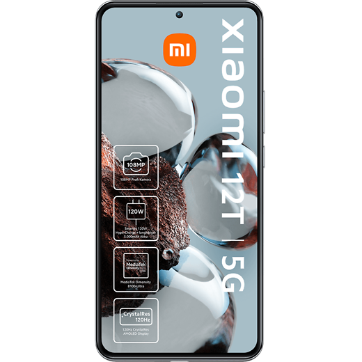 Xiaomi 12T Silver - Vorne