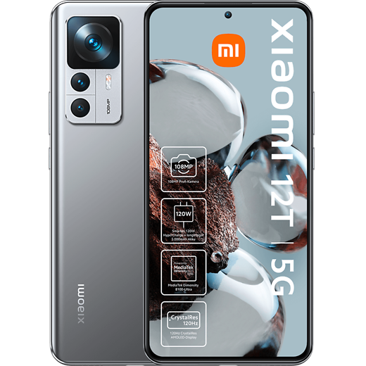 Xiaomi 12T Silver - Vorne/Hinten