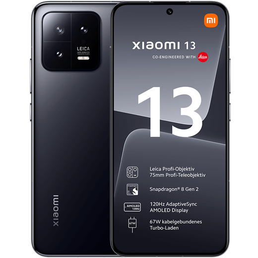 Xiaomi 13 Black - Vorne/Hinten